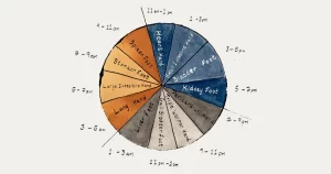 The meridian clock: the twelve channels around the 24 hours, watercolour from Jonathan Shubs' book